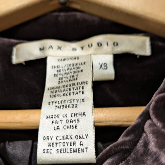 Max Studio Brown Velour Coat - Picture 2 of 4